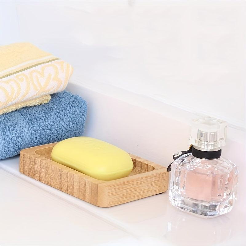 Wooden Soap Tray for Bathroom Organization and Storage