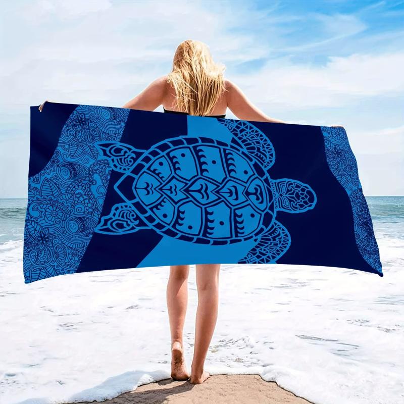 Soft Lightweight Beach Towel with Sea Turtle Design for Women XL Size