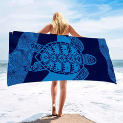 Soft Lightweight Beach Towel with Sea Turtle Design for Women XL Size