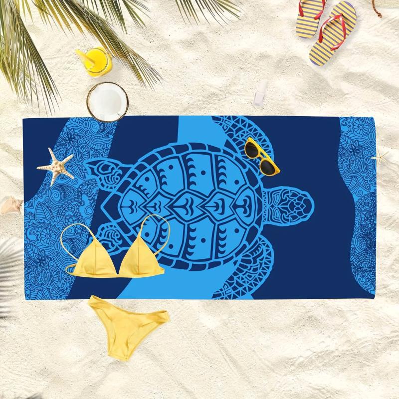 Soft Lightweight Beach Towel with Sea Turtle Design for Women XL Size