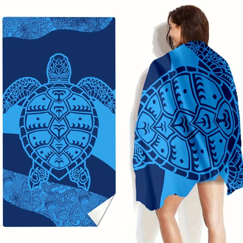 Soft Lightweight Beach Towel with Sea Turtle Design for Women XL Size