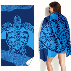 Soft Lightweight Beach Towel with Sea Turtle Design for Women XL Size
