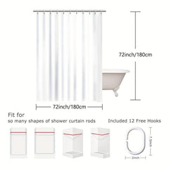 Green Leaves Shower Curtain Durable Plant Shower Curtain With 12 Hooks