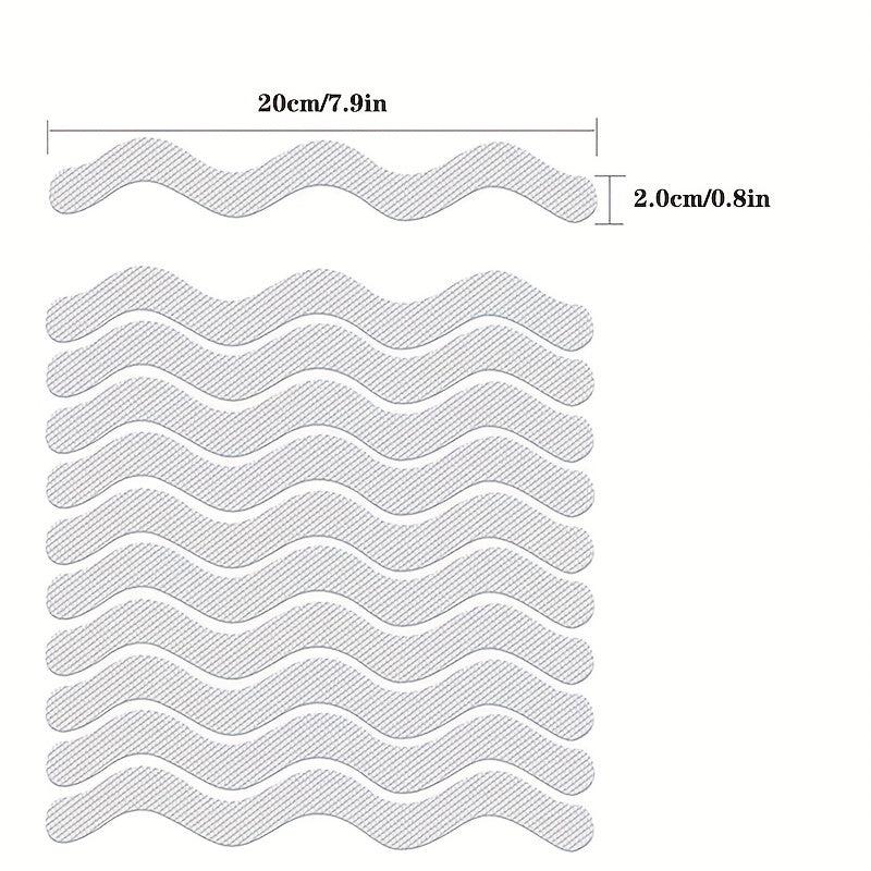 6pcs S-shaped Anti-slip Shower Tread Sticker Bathroom Non-slip Strip