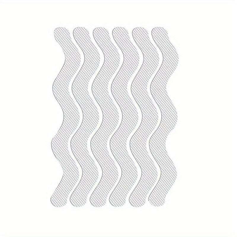 6pcs S-shaped Anti-slip Shower Tread Sticker Bathroom Non-slip Strip