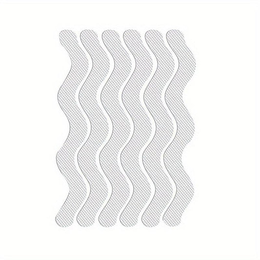 6pcs S-shaped Anti-slip Shower Tread Sticker Bathroom Non-slip Strip