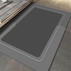Soft Non-Slip Diatom Mud Floor Mat Gray Shower Carpet for Home Bathroom
