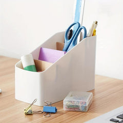 Wooden Desk Storage Box Organizer with 4 Compartments for TV Office
