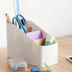 Wooden Desk Storage Box Organizer with 4 Compartments for TV Office