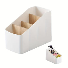 Wooden Desk Storage Box Organizer with 4 Compartments for TV Office