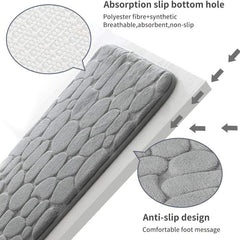 Memory Foam Bath Mat Cobblestone Bathroom Rugs Water Absorbent Bath Mats
