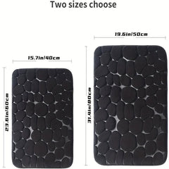 Memory Foam Bath Mat Cobblestone Bathroom Rugs Water Absorbent Bath Mats