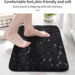 Memory Foam Bath Mat Cobblestone Bathroom Rugs Water Absorbent Bath Mats
