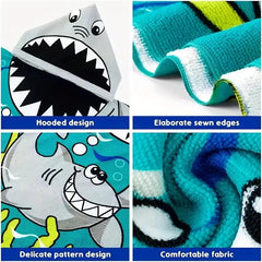 Kid's Hooded Beach Towel Soft Durable Quick Dry Toddler Pool Wrap