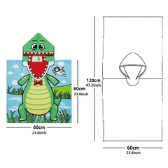 Kid's Hooded Beach Towel Soft Durable Quick Dry Toddler Pool Wrap