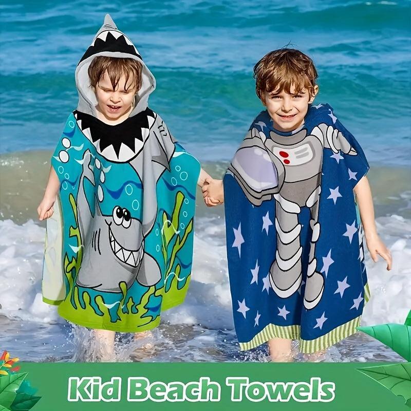 Kid's Hooded Beach Towel Soft Durable Quick Dry Toddler Pool Wrap