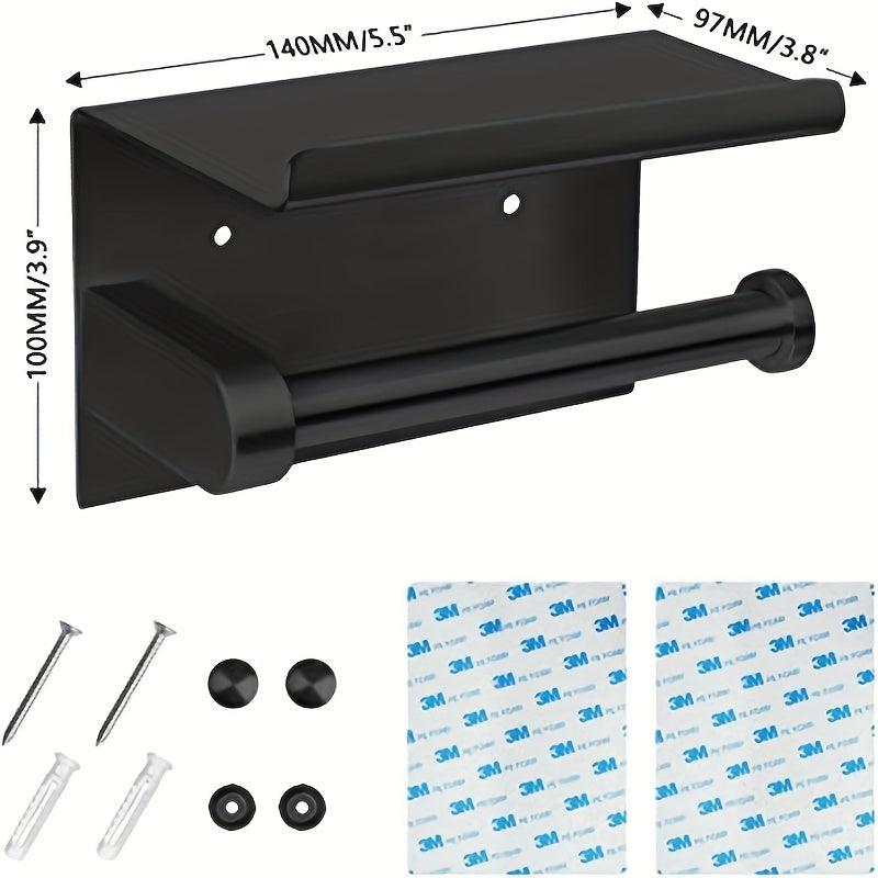 Stainless Steel Toilet Paper Holder with Shelf for Bathroom
