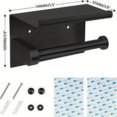 Stainless Steel Toilet Paper Holder with Shelf for Bathroom