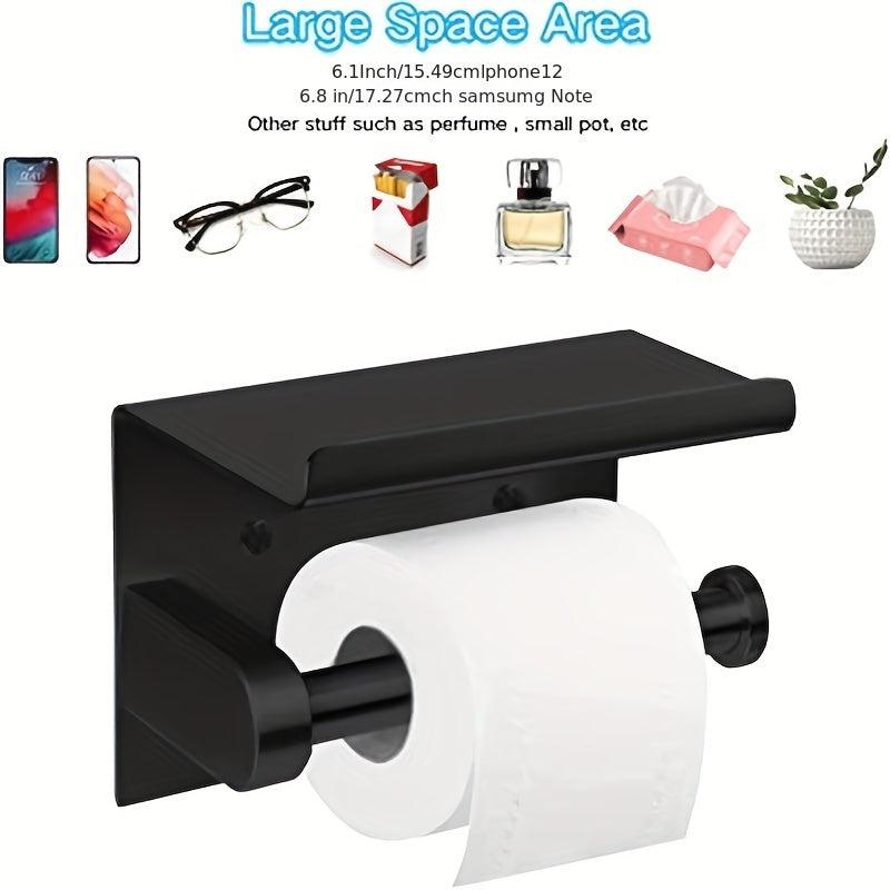 Stainless Steel Toilet Paper Holder with Shelf for Bathroom