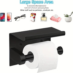 Stainless Steel Toilet Paper Holder with Shelf for Bathroom
