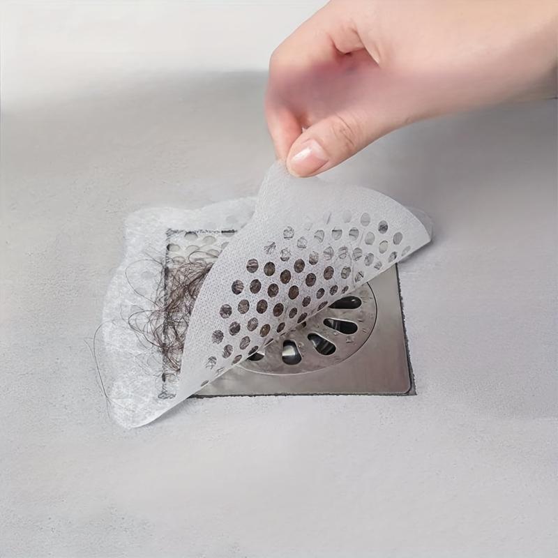 10pcs Disposable Shower Drain Mesh Stickers Hair Catcher Sink Strainer Filter