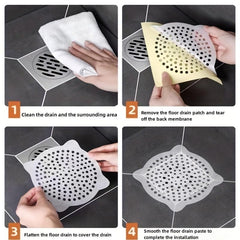 10pcs Disposable Shower Drain Mesh Stickers Hair Catcher Sink Strainer Filter