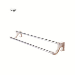 Stainless Steel Double Rod Towel Rack Wall Mounted Towel Holder