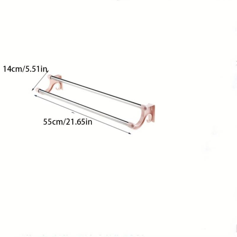 Stainless Steel Double Rod Towel Rack Wall Mounted Towel Holder