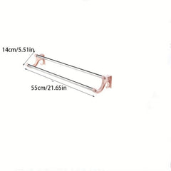 Stainless Steel Double Rod Towel Rack Wall Mounted Towel Holder