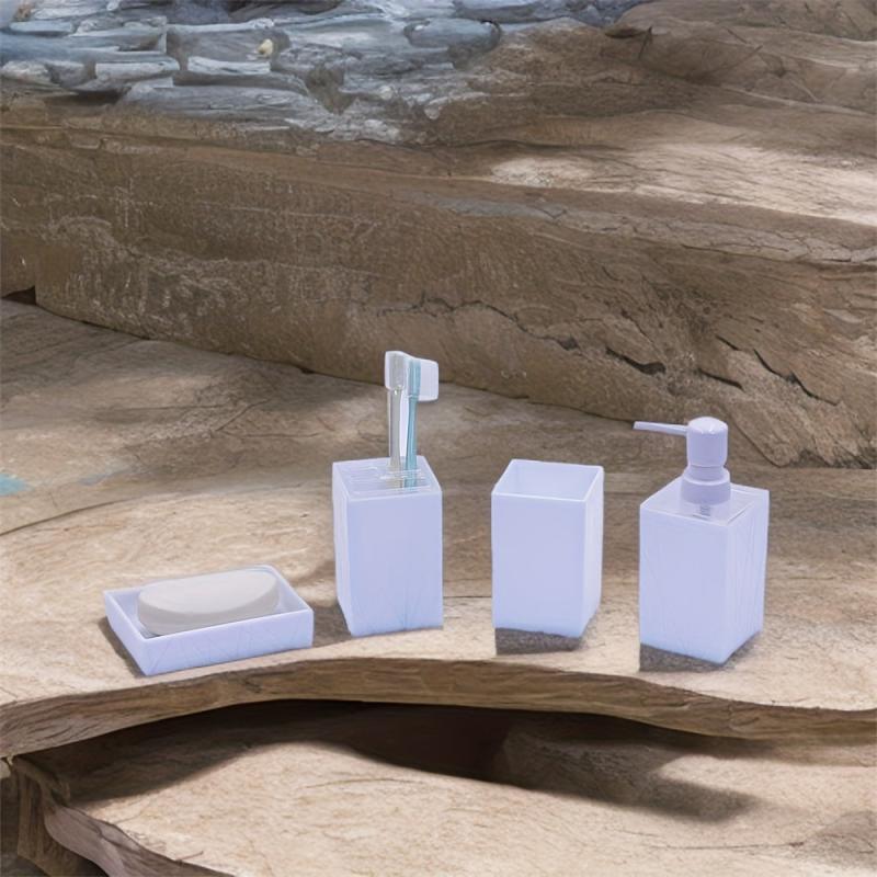 4pcs Bathroom Accessories Set Soap Holder Toothbrush Holder