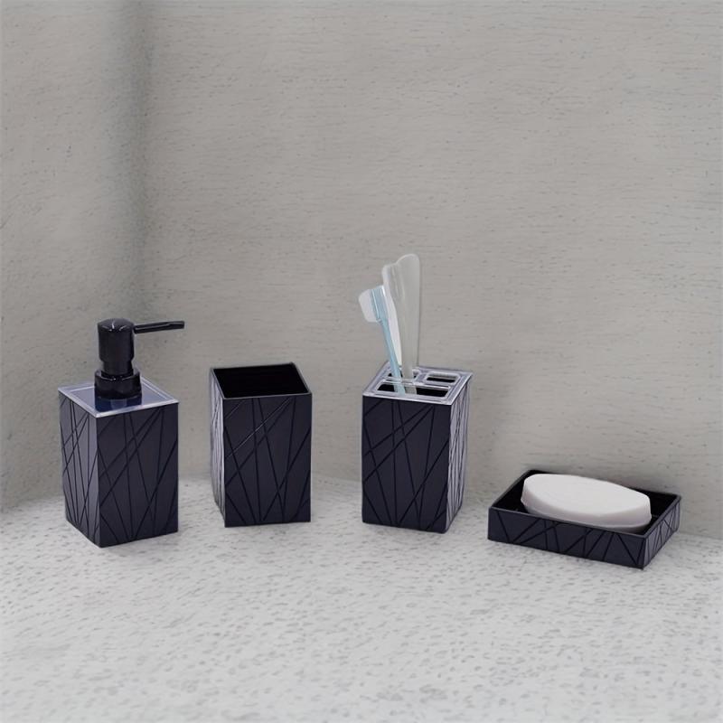 4pcs Bathroom Accessories Set Soap Holder Toothbrush Holder