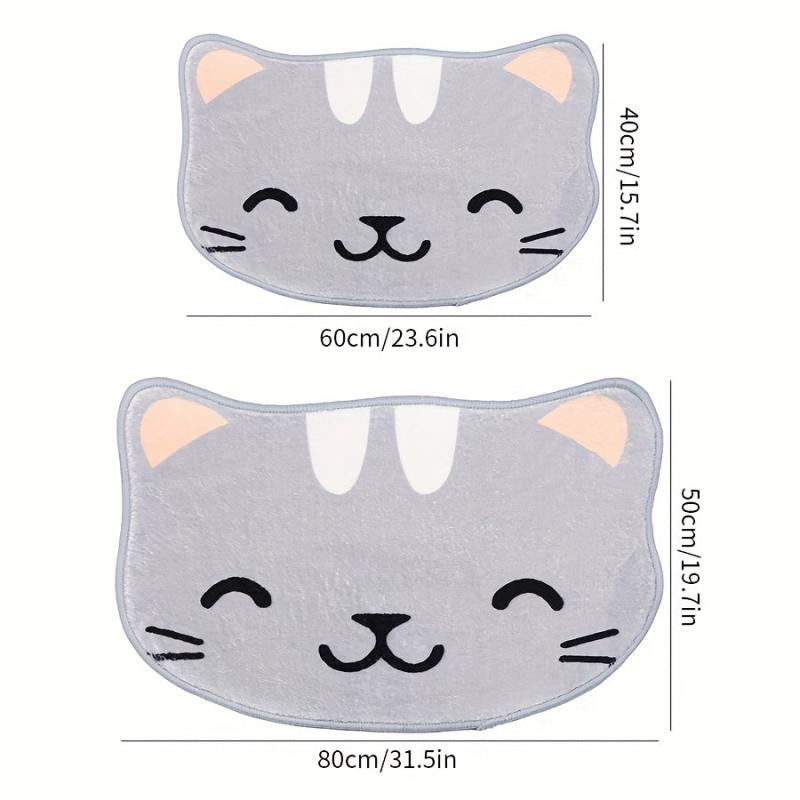 Cat Pattern Bath Rug Soft Non Slip Absorbent Quick Drying Bath Mat