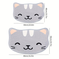Cat Pattern Bath Rug Soft Non Slip Absorbent Quick Drying Bath Mat
