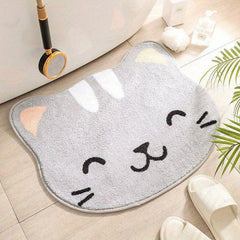 Cat Pattern Bath Rug Soft Non Slip Absorbent Quick Drying Bath Mat