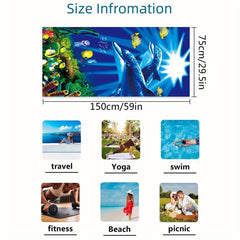 Dolphin Pattern Beach Towel Large Microfiber Soft Absorbent Lightweight Towel