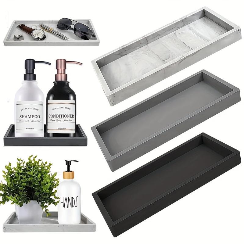 Silicone Vanity Tray for Bathroom Countertop Storage