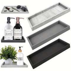 Silicone Vanity Tray for Bathroom Countertop Storage