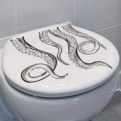 Octopus Toilet Sticker Adhesive Cartoon Room Decor Decal Bathroom Acces