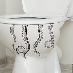 Octopus Toilet Sticker Adhesive Cartoon Room Decor Decal Bathroom Acces