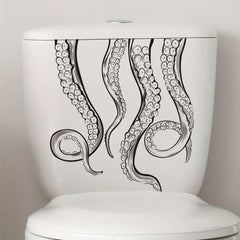 Octopus Toilet Sticker Adhesive Cartoon Room Decor Decal Bathroom Acces