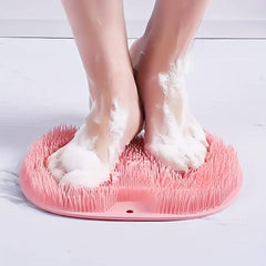 Shower Foot & Back Scrubber Lazy Silicone Shower Pad Non-slip Foot Scrubber