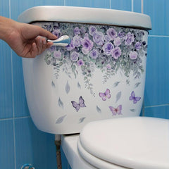 Plant Flower Butterfly Wall Sticker Toilet Sticker Bathroom Home Decoration