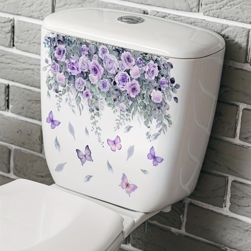 Plant Flower Butterfly Wall Sticker Toilet Sticker Bathroom Home Decoration