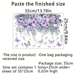 Plant Flower Butterfly Wall Sticker Toilet Sticker Bathroom Home Decoration