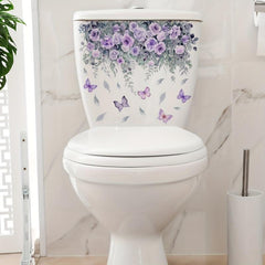 Plant Flower Butterfly Wall Sticker Toilet Sticker Bathroom Home Decoration