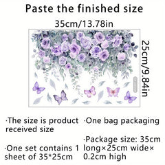 Plant Flower Butterfly Wall Sticker Toilet Sticker Bathroom Home Decoration