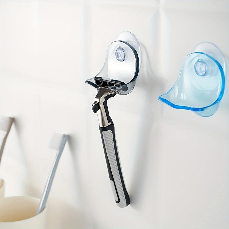 Suction Razor Holder Shaver Hook Clear Bathroom Wall Hanger