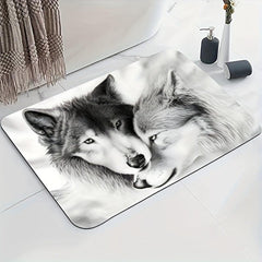 Wolves Pattern Bath Rug Microfiber 24 X 16 Bathroom Foot Mat Non Slip