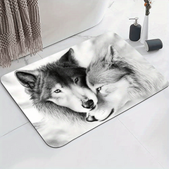 Wolves Pattern Bath Rug Microfiber 24 X 16 Bathroom Foot Mat Non Slip