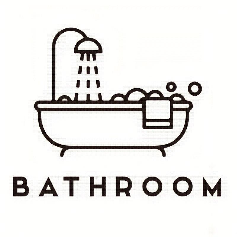 Removable Bathtub Print Wall Sticker for Home and Bathroom Decoration